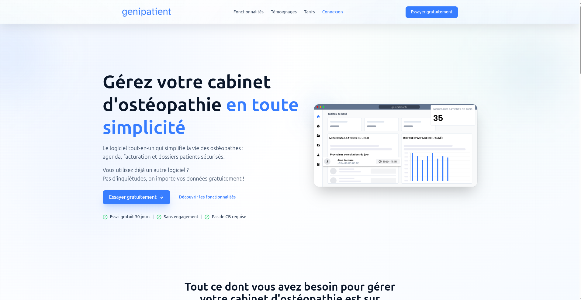 Réalisation de site internet: Genipatient