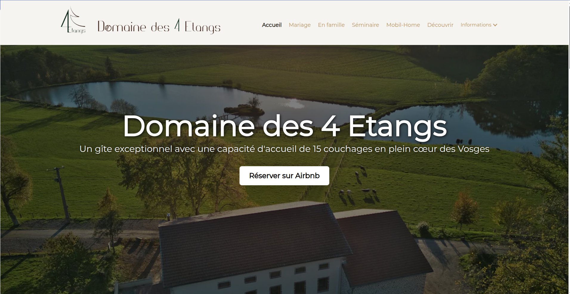 Exemple de site internet à Dijon: Domaine des 4 Étangs